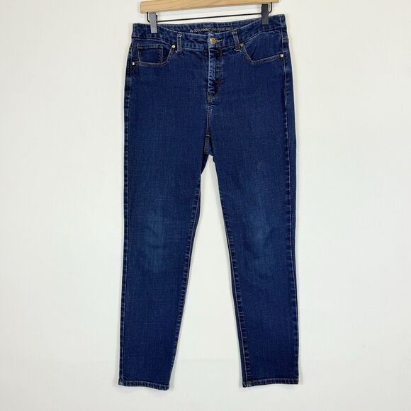 Chico's Medium Wash So Slimming Girlfriend Ankle Jeans Women's 0.5 Small 6 - Picture 1 of 6